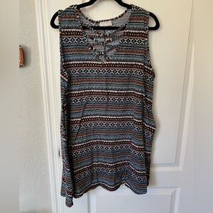 Bobbie Brooks Aztec Striped Tank Top. Size 2X